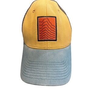 Mt Washington Trucker Hat Yellow‎ Blue Mesh Embroidered Logo Outdoor Cap